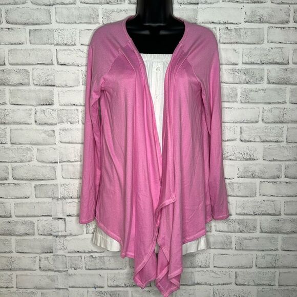 Kim Rogers Pink Asymmetrical Cardigan Size Small - Picture 1 of 5